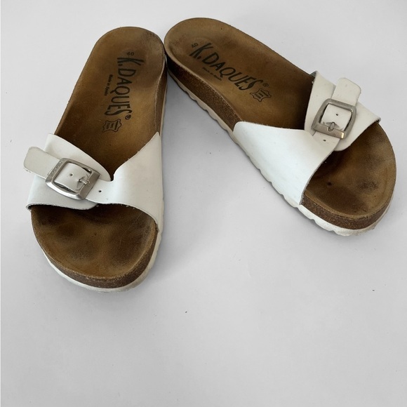 K. Daques “Madrid” Style Sandals in White Leather Size 40 - Picture 4 of 12